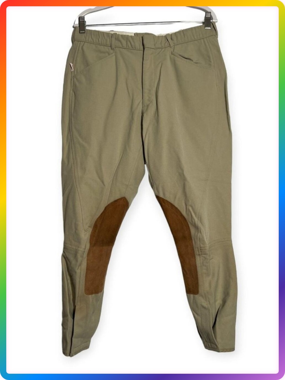 Tailored Sportsman Riding Breeches SIZE 34 RUNS SMALL Tan Knee Patch EUC